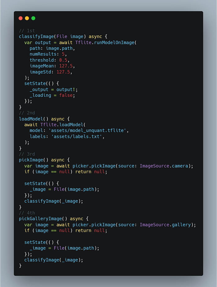 Code: Last four methods in lib/home.dart