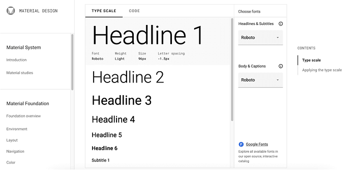 material design typescale