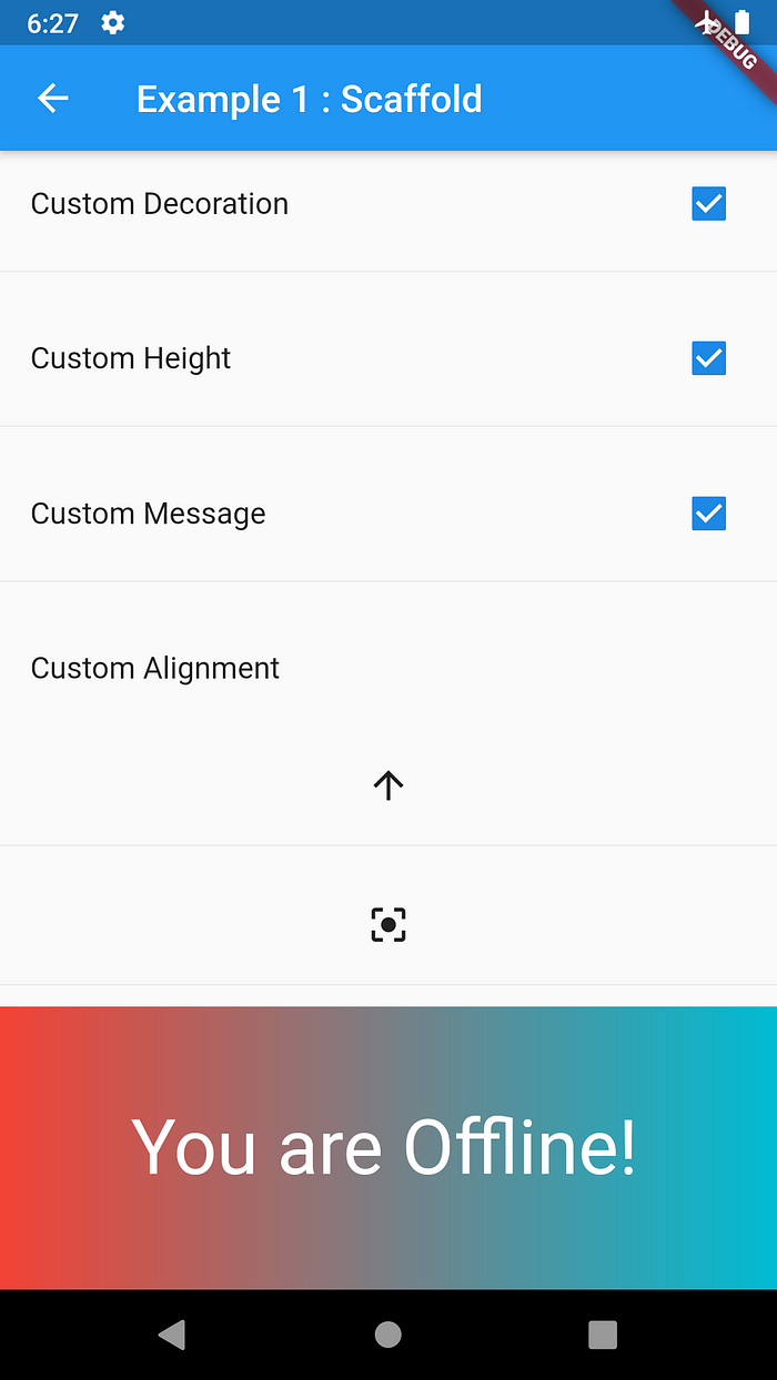 Custom Height and Message