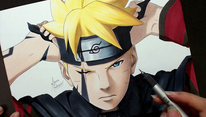 COMO DESENHAR O BORUTO (NARUTO) PASSO A PASSO 