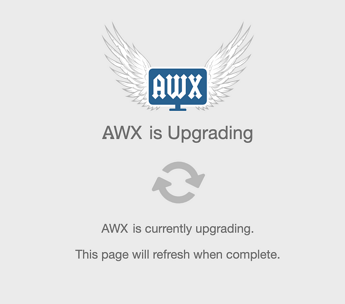 AWX upgrading Screen