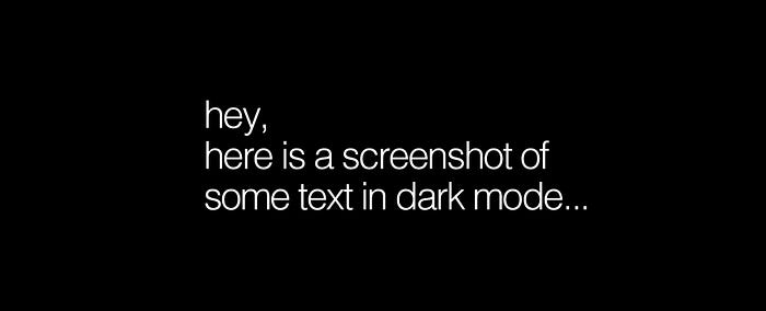 a screenshot of white text on a black background