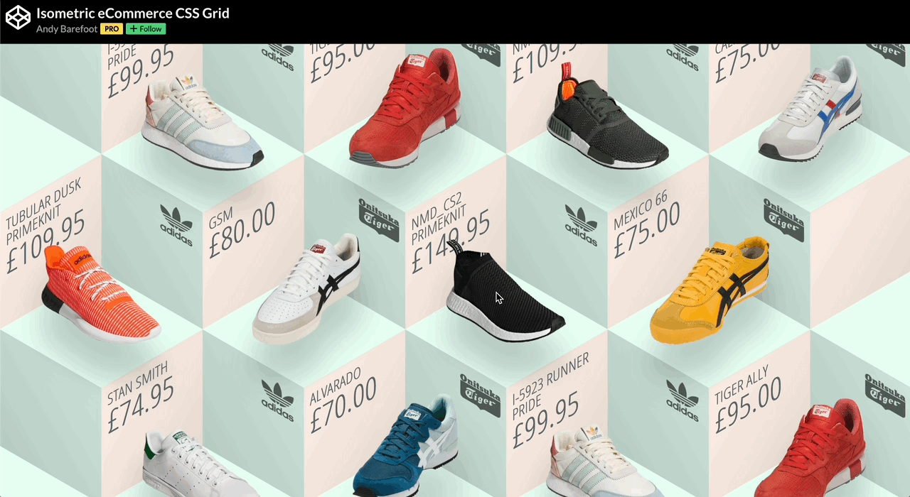 Isometric eCommerce CSS Grid by Andy Barefoot