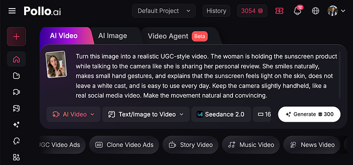 AI video generation on Pollo AI. Image by Jim Clyde Monge