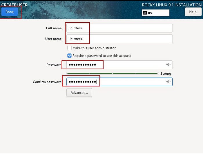 Rocky Linux 9-set-local-user & password