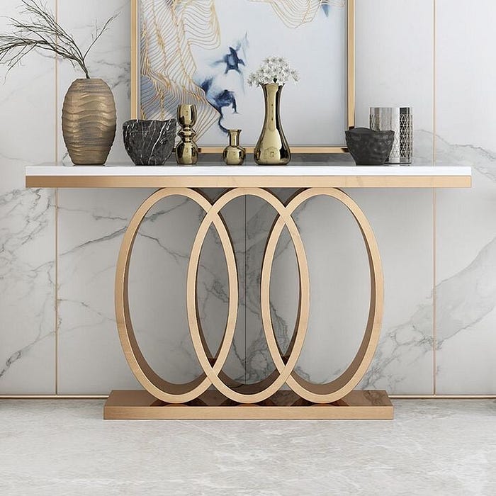 Modern Console with Marble Top
