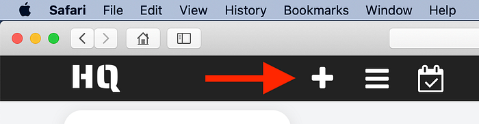 Plus button menu