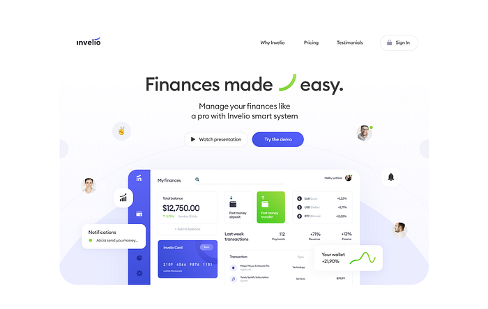 Dashboard example with stylized visuals