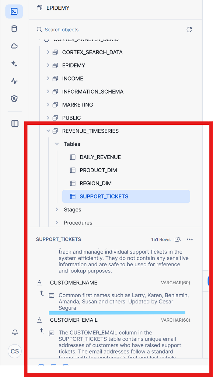 Snowsight UI interface