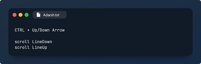 Control Scroll Bar