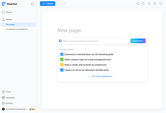 Diagrimo dashboard. Image by Jim Clyde Monge