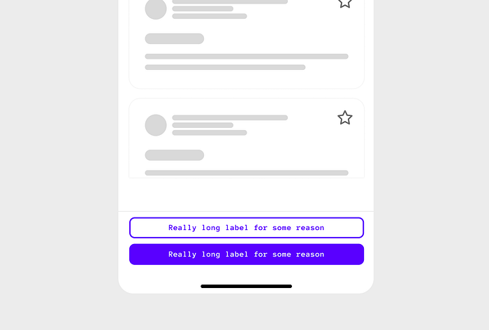 card showing a primary button below a secondary