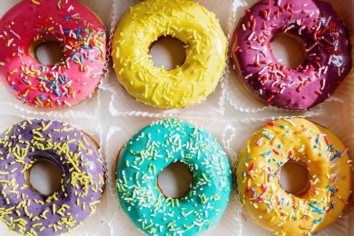 Multicolored Doughnuts on White Textile. How to reduce your sugar cravings. How to become a moderate sugar consumer. How I’ve managed to control my sugar cravings since I completed my 30-day no-sugar challenge