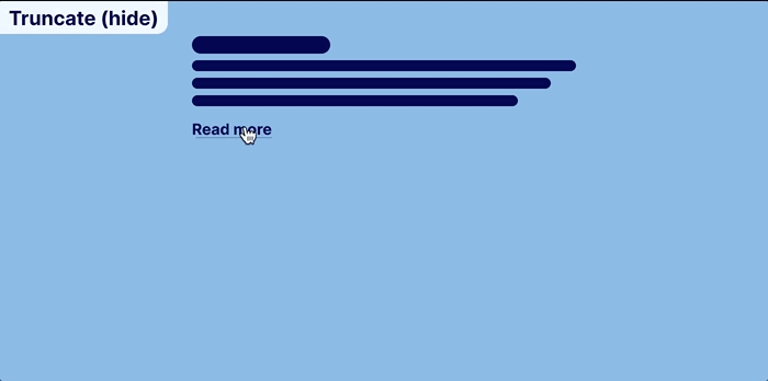Animation of opening a truncation