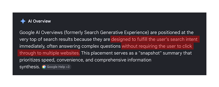 Google AI on top of search