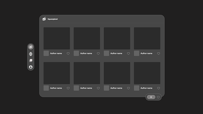 main screen of the experience in mid-fidelity