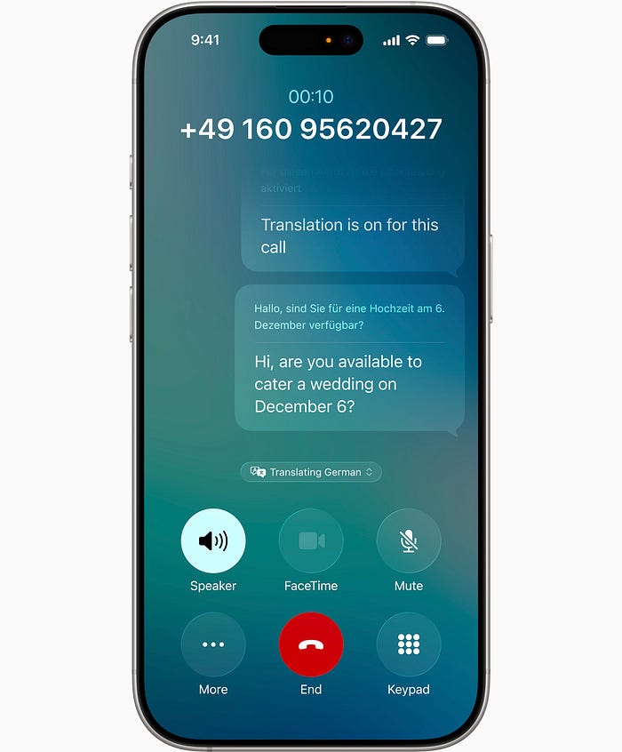 Live Translation on iOS 26 Call