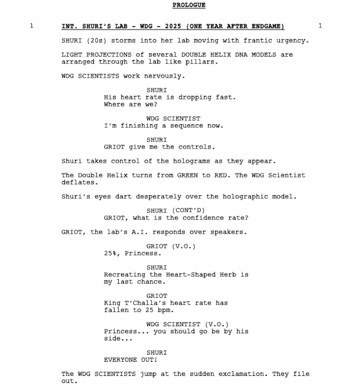 Black Panther: Wakanda Forever (2022) Screenplay - Script Slug