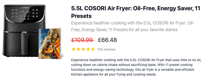 COSORI Air Fryer 5.5L