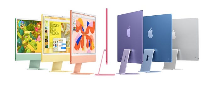 The current iMac M4 in different Colors
