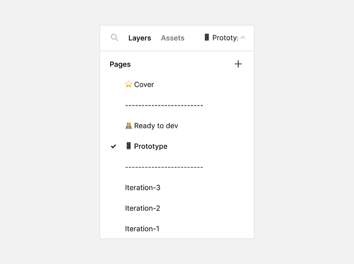 You can put the prototype on a different page