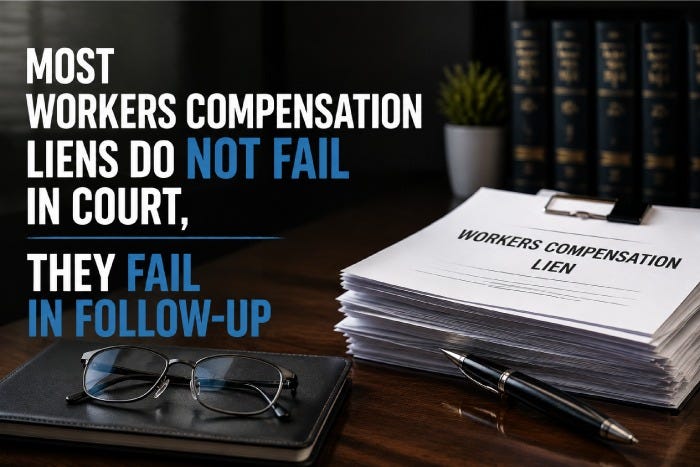 Most Workers Compensation Liens Do Not Fail in Court; They Fail in Follow-Up