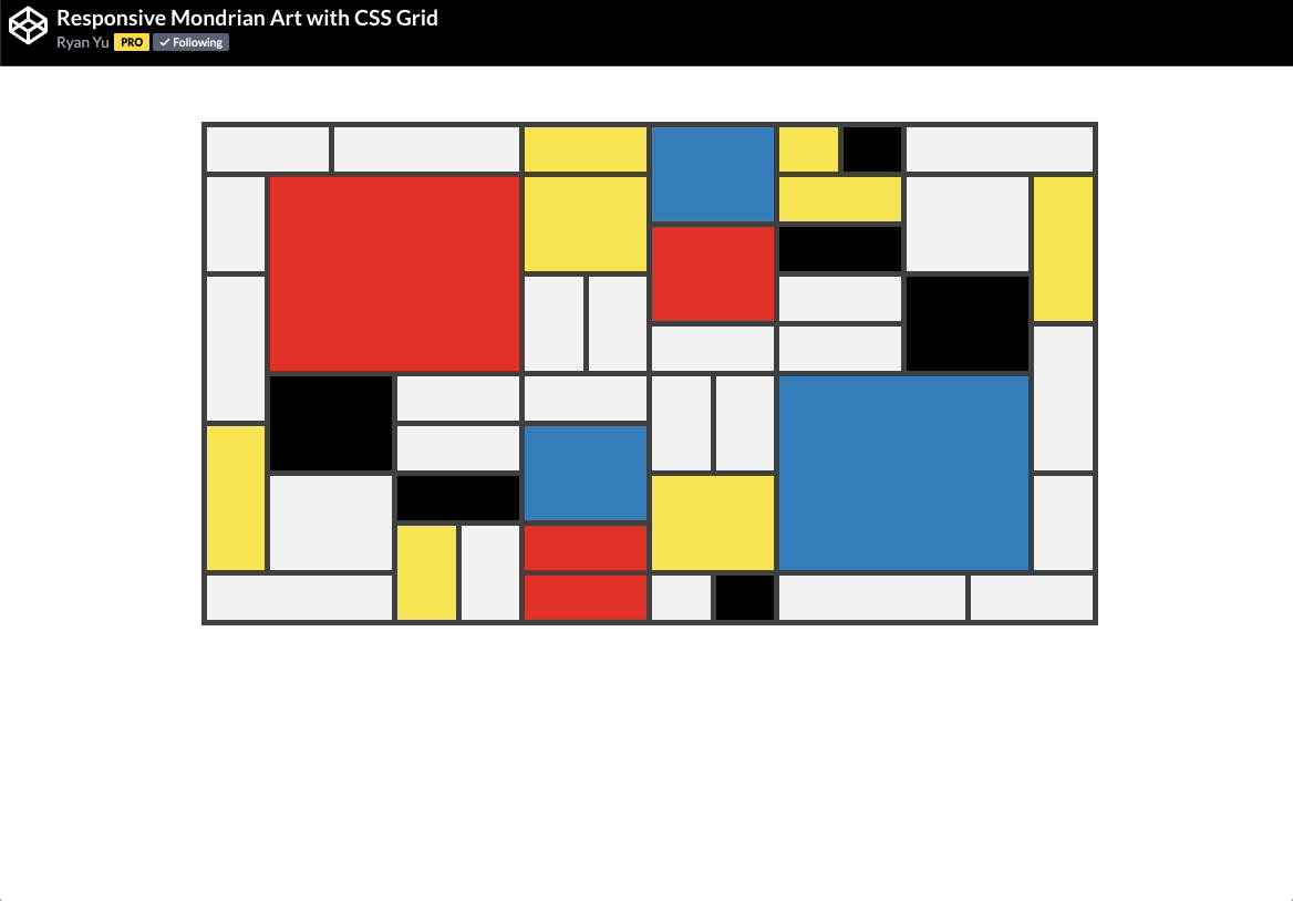Responsive Mondrian Art with CSS Grid by Ryan Yu