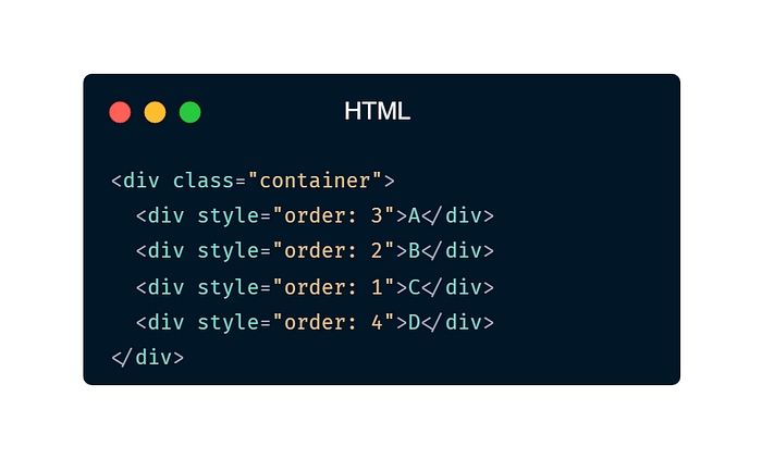 order property code snippet