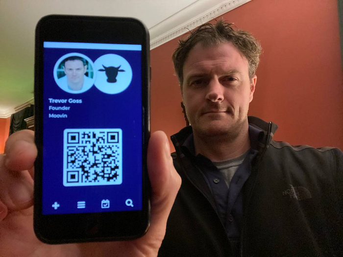 Scanning a QR code business card