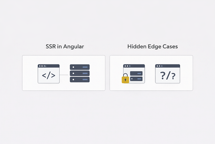 Diagram illustrating Angular SSR process and potential edge cases related to signal initialization and hydration timing.