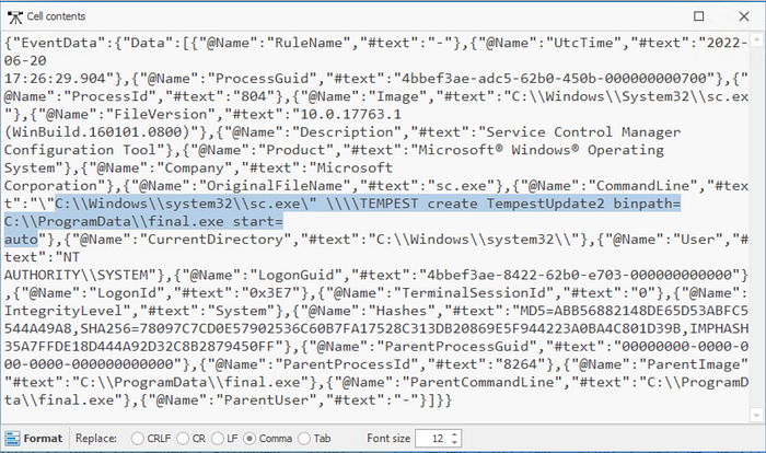 Final.exe used to establish persistent administrative access.