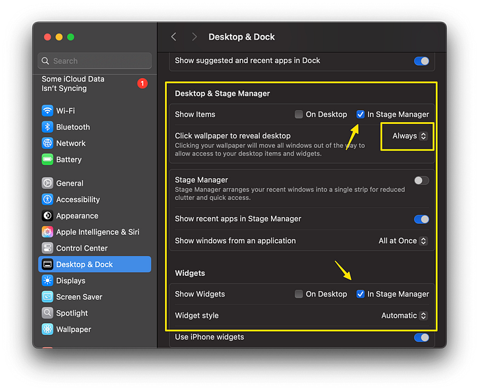 macos finder desktop and dock stage manager