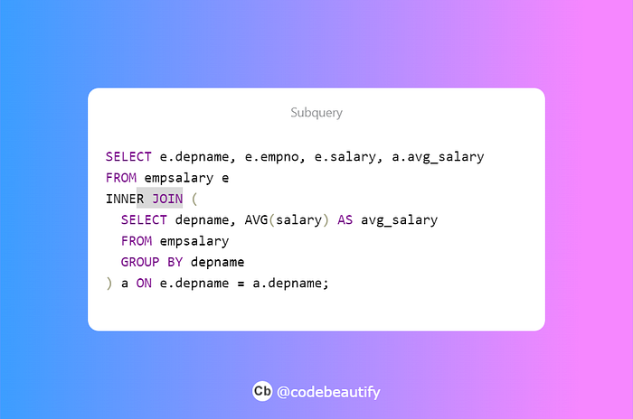 Different ways to calculate the average IN SQL | by Varun Pandian | Medium
