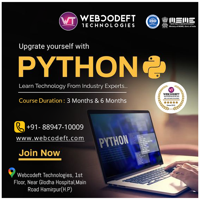 Python internship in hamirpur - Webcodeft Technologies - Medium