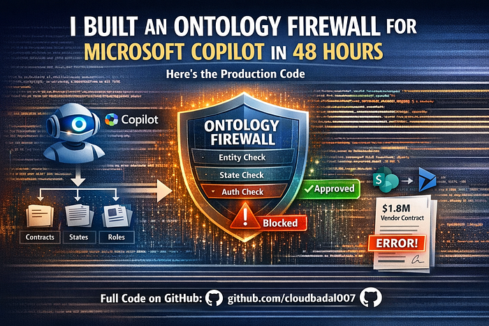 I built an Ontology Firewall for Microsoft Copilot in 48 hours - here's the production code I built an Ontology Firewall for Microsoft Copilot in 48 hours - here's the production code