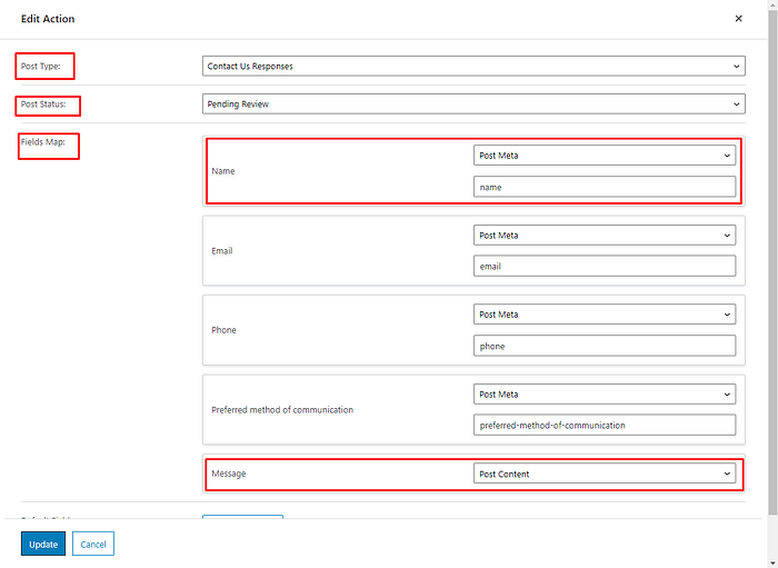 wordpress form post meta