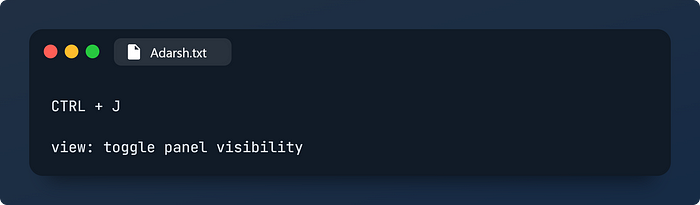 Open/Close Terminal