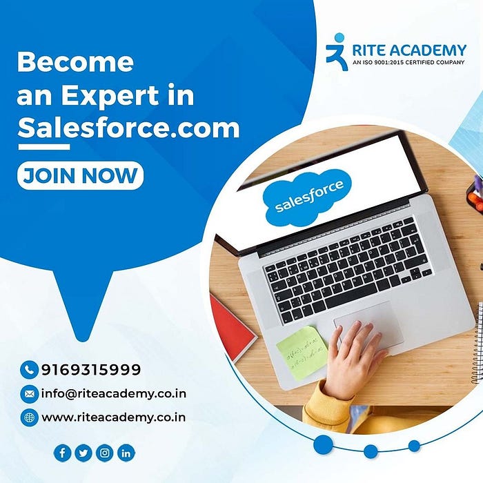 Rite Academy, Salesforce Training, Certification, Sales, CRM, Training, Career Development, Salesforce Certified, Online Learning, Success Journey, Sales Strategy, Salesforce Course in Hyderabad, Rite Academy Training Institute, Sales Funnel, Marketing, Salesforce Developer, Salesforce Consultant, Training and Development,Salesforce training in Hyderabad,