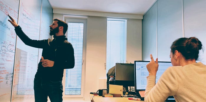 working in an office