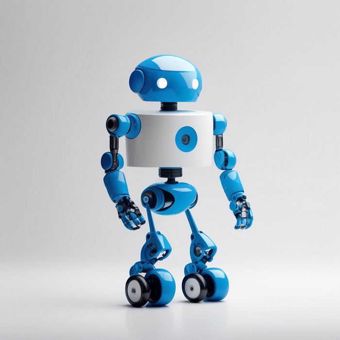 A robot standing confidently without training wheels, representing AI maturing into responsibility.