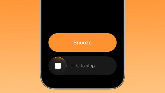Sliding to Stop an alarm in iOS 26.1