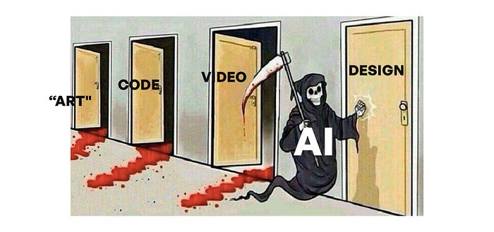 AI taking over art, code, video and then design