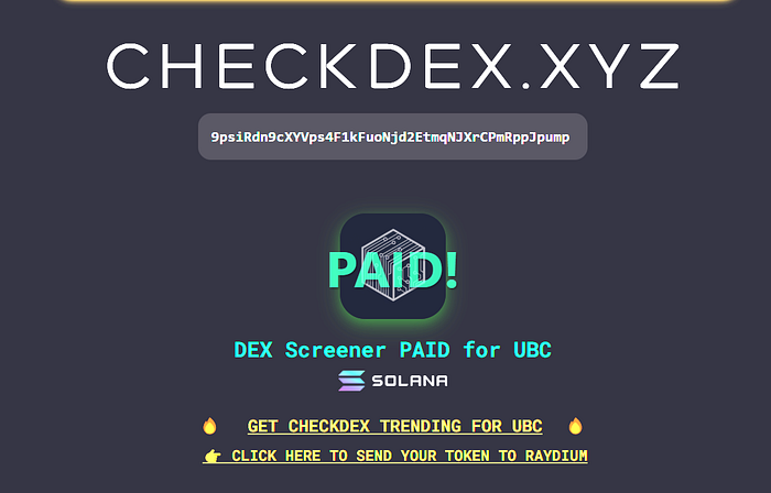 使用 checkdex.xyz 检查 DEX Screener 是否已付费