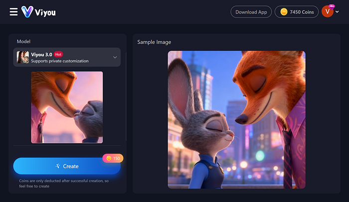 judy and nick kissing in zootopia2 created by viyou ai