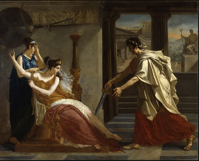 Pierre-Narcisse Guérin, Orestes Hermione'ye Pyrrhus'un öldüğünü duyuruyor, Musée des beaux-arts de Caen