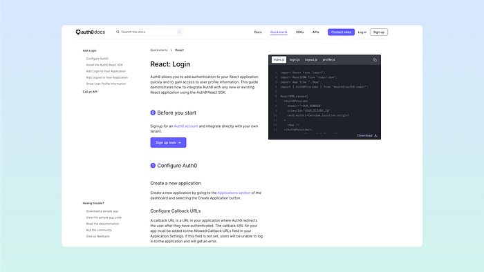 screenshot of redesigned Quickstart