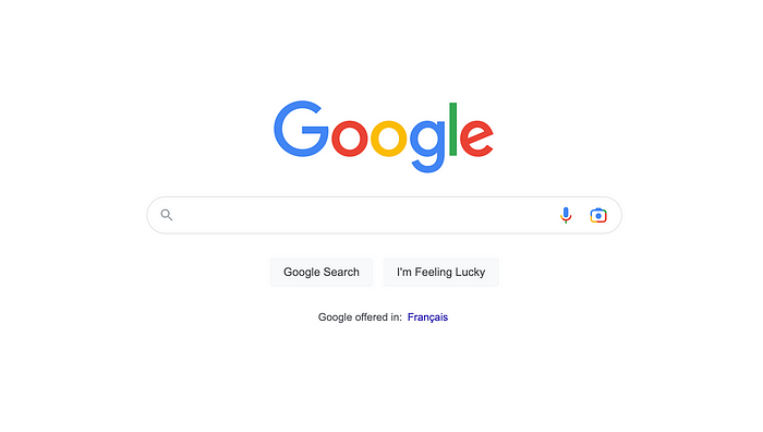 A screenshot of Google Search’s homepage.