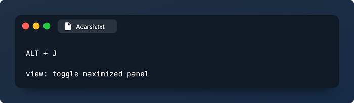 Maximize/Restore Panel