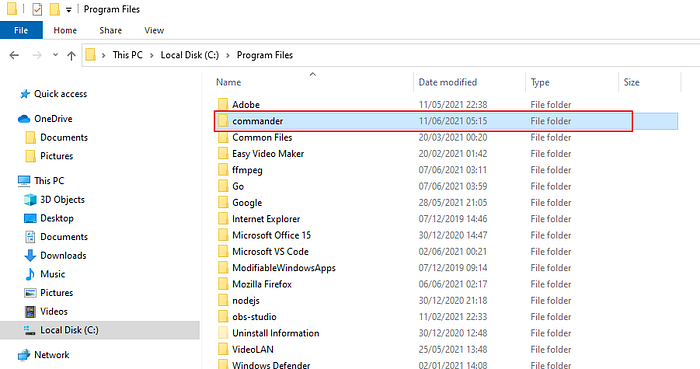 commander folder